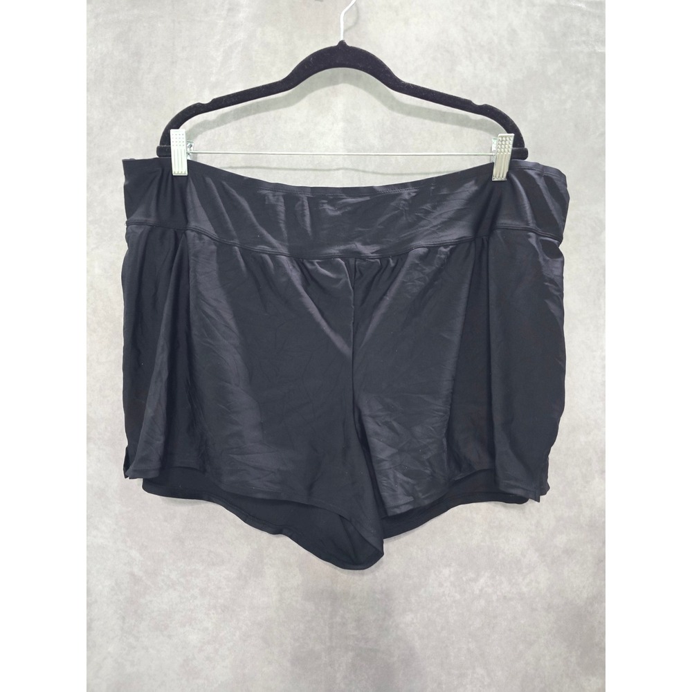 Kona Sol Black Swim Shorts Beach Goth Whimsy Vacation Plus 24W 26W 3XL